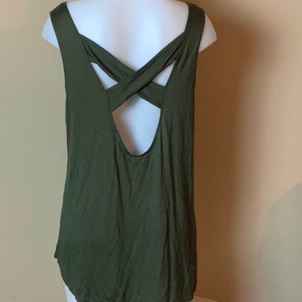 Olive Cross Back Tank